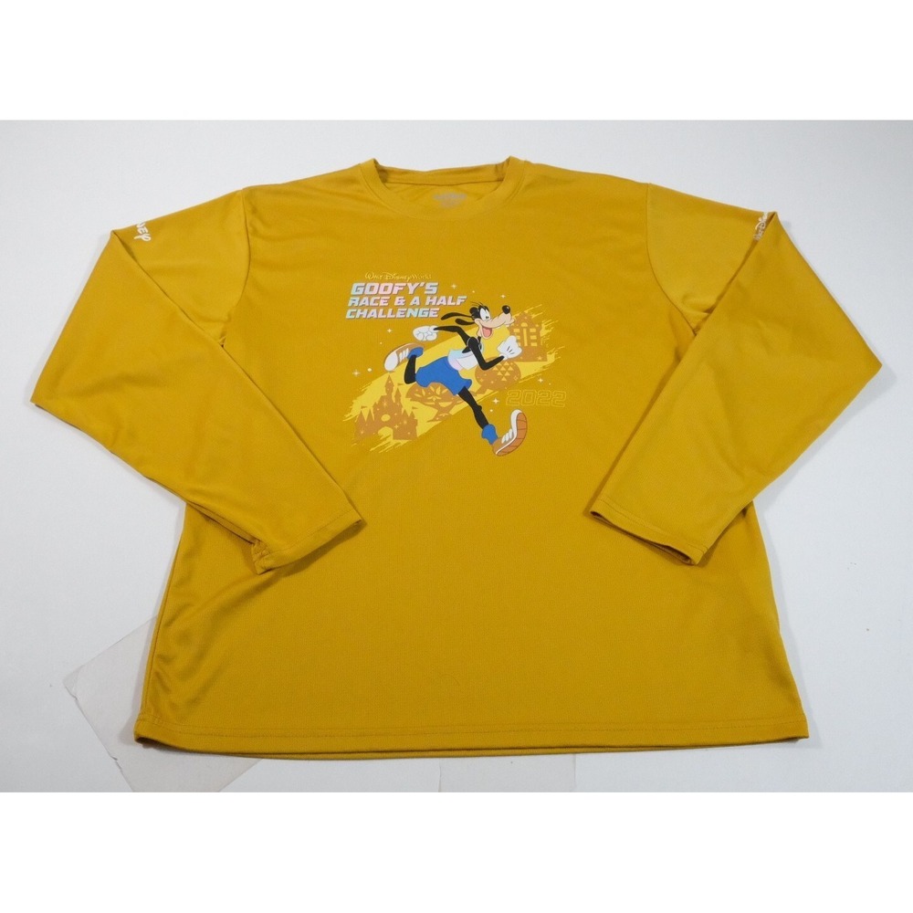 RunDisney‎ Shirt Unisex Medium Yellow Goofy's Race & A Half Challenge 2022